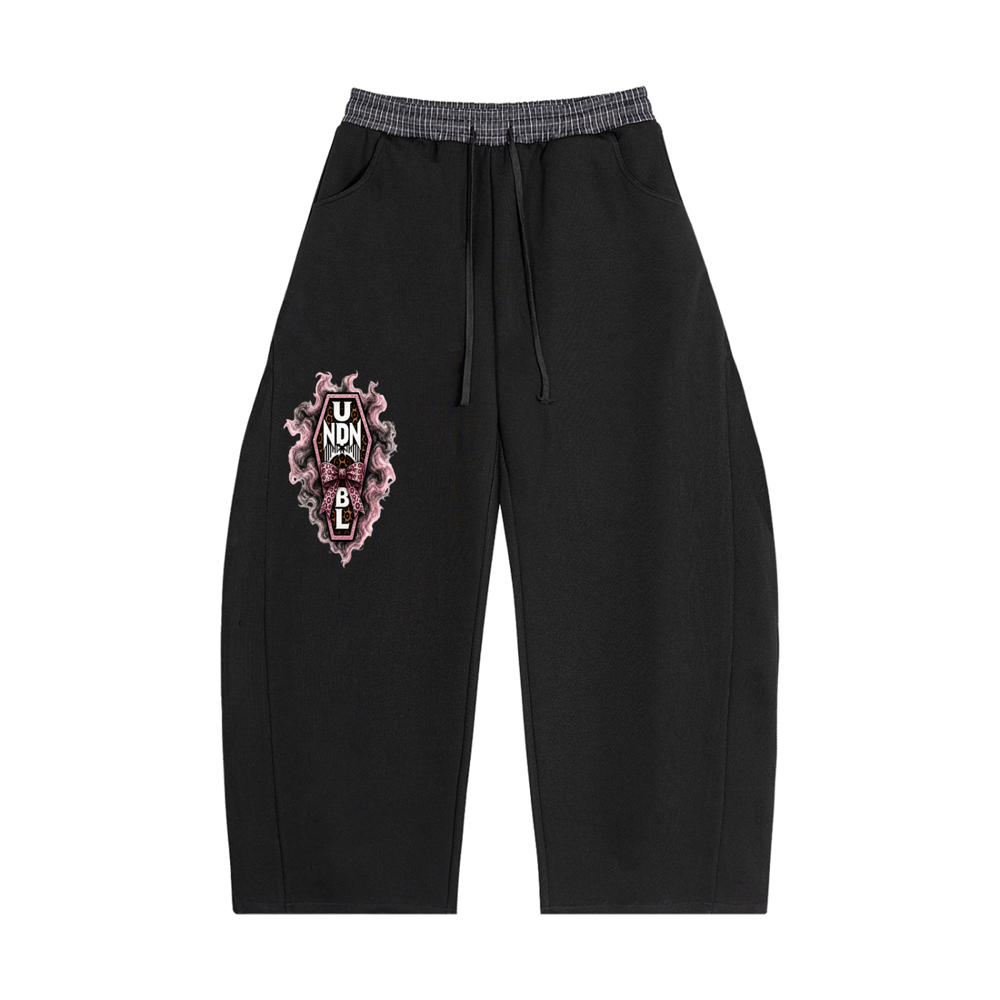 UNDNIBL Plaid Waistband Barrel Sweatpants
