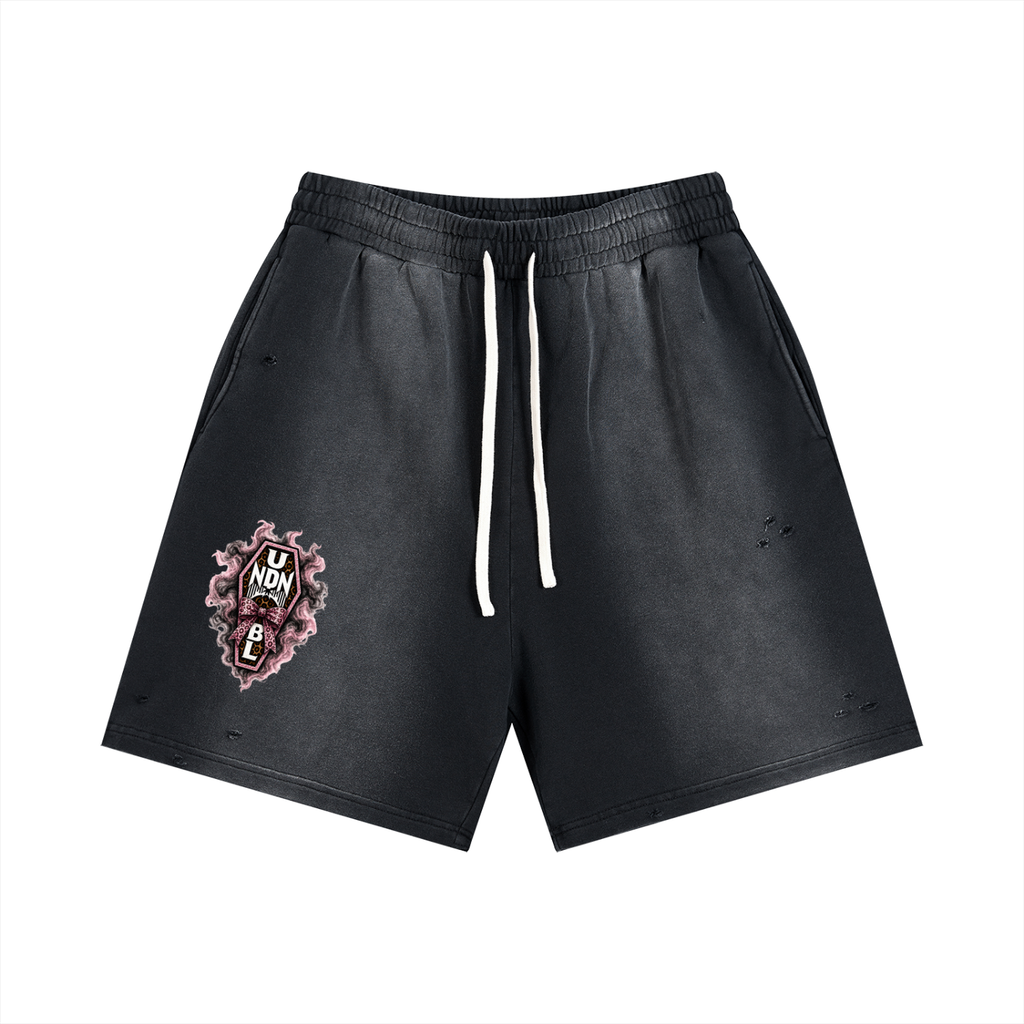 UNDNIBL × PINK Fade Distressed Shorts